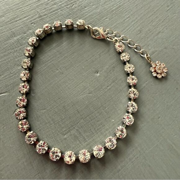 Sabika LIKE Tennis Silver Tone Clear Crystal Bracelet - Picture 8 of 9